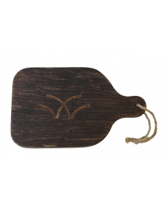 Träbricka m logga 21x12x1,5H cm