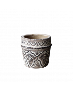 Kruka brun/beige mönstrad 11x11H cm