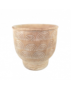 Kruka Ø18x16H beige halvmånemönster