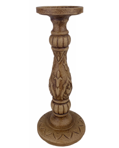 Blockljusstake brun mönstr12x30H cm