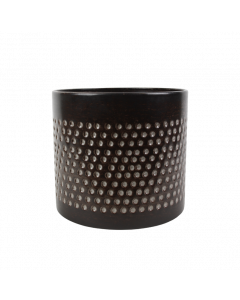 Kruka i plåt m mönster brun 25 x23h cm