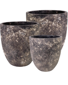 Kruka s/3 fläckig grå/brun 25x25H cm