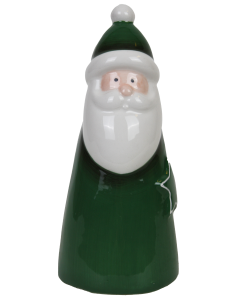 Tomte grön/vit glaserad keramik 6x14H