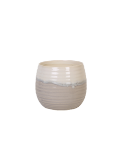 Kruka beige/vit 15x13H cm