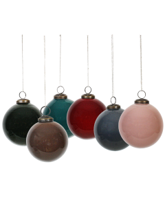 Julkulor s/6 enfärgade mix ø10cm