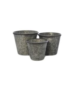 Kruka s/3 Ø20x17H m rullad kant zink