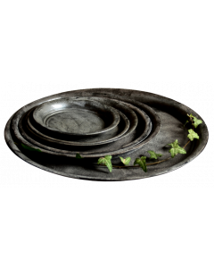 zinkfat svart/grå 22x2H cm