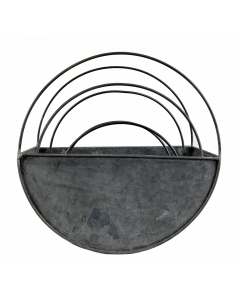 Väggampel s/3 rund zink 36x15H cm